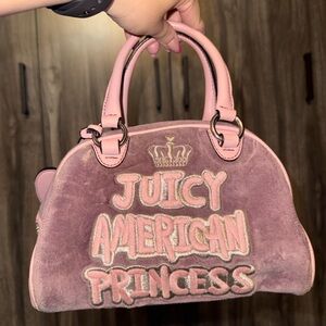 Juicy Couture Juicy American Princess Pink and Purple Handbag Velvet Satchel